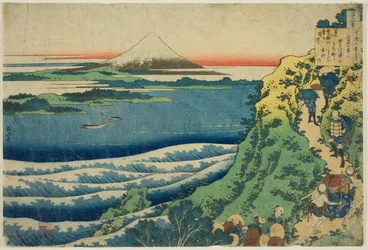 Poème de Yamabe no Akahito, de la série "Cent poèmes expliqués par la nourrice (Hyakunin isshu uba ga etoki)"