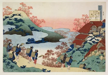 Saramaru Dayu, de la série « 100 poèmes de 100 poètes expliqués par une nourrice », vers 1835