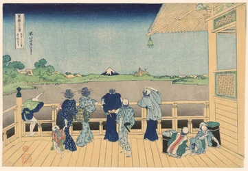 Sazai Hall au Temple des Cinq Cents Arhats (Gohyakurakanji Sazaido), de la série "Trente-six vues du mont Fuji (Fugaku sanjurokkei)"