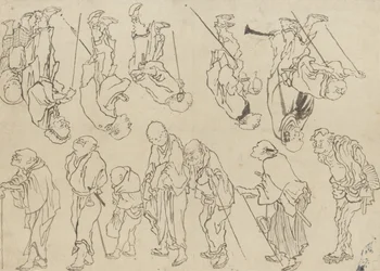 Études de pèlerins boiteux, période Edo