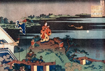 Le poète exilé Nakamaro Abe no Nakamaro, c1838