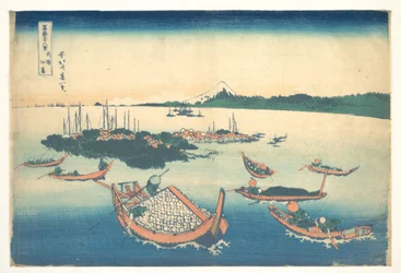Tsukudajima, dans la province de Musashi (Buyō Tsukudajima), tiré de la série « Les trente-six vues du mont Fuji » (Fugaku sanjūrokkei)
