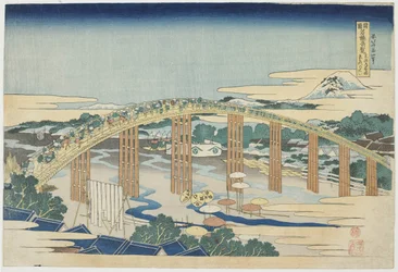 Pont Yahagi à Okazaki sur le Tokaido, 1833-34
