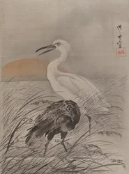 Grues dans le marais, vers 1887