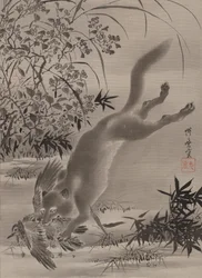 Renard attrapant un oiseau, vers 1887