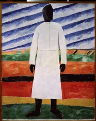 Femme de fermier avec le visage noir