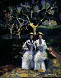 Deux femmes dans un jardin