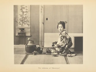 La cérémonie du "Cha-no-yu" (en français dans le texte)