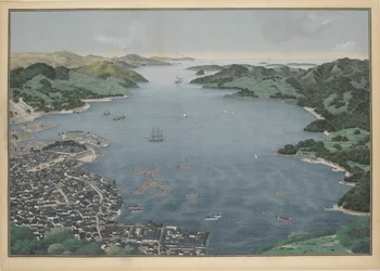 Vue de la baie de Nagasaki, vers 1833