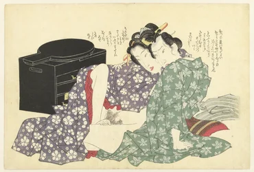 Couple amoureux devant une armoire laquée
