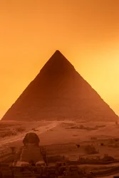 Ancien Empire égyptien; Pyramide de Khéphren et Sphinx; Gizeh; Égypte