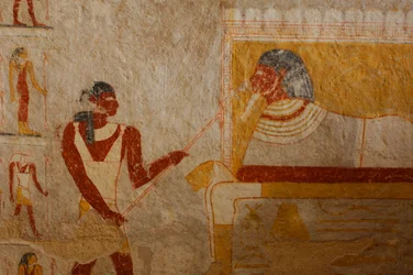 Chambre funéraire et détails de peintures, reine Qalhata, peintures funéraires, pharaons noirs, Nu…, 2007