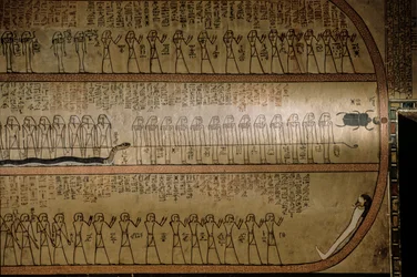 Fresque murale représentant le Livre des Morts, tombe d
