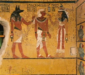 Peinture murale dans la tombe du roi Toutankhamon ; Égypte ; Nouvel Empire ; Toutankhamon ; vallée, 2003