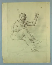 Loi, étude de nu pour "Esprit contemplatif de l