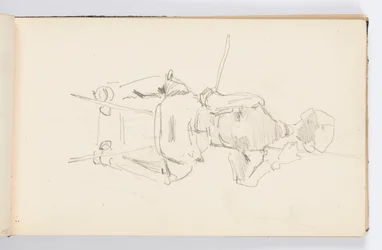 Page de carnet de croquis : Artiste au travail