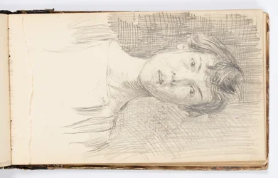 Page de carnet de croquis : Autoportrait
