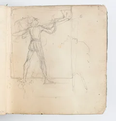 Page de carnet de croquis : Esquisse de figure en bas
