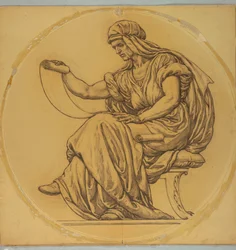 Étude pour "Learning," Lunette au palais de justice du comté de Hudson, Jersey City, NJ