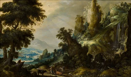 Paysage de montagne avec cascade