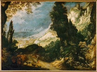 Paysage de montagne (peinture sur toile)