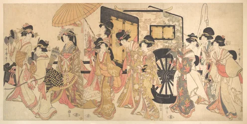 Courtisanes imitant une procession de cour