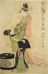 Heure du coq (Tori no koku), de la série « Douze heures à Yoshiwara (Seiro juni toki tsuzuki) »
