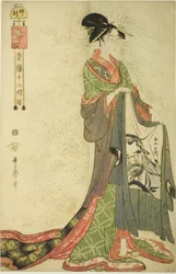 Heure du lièvre [6h] (U no koku), de la série "Les Douze Heures à Yoshiwara" ("Seiro juni toki tsuzuki")
