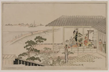 Lever de lune sur la digue Nihon et le Yoshiwara, 1790