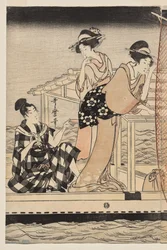 Pêche au filet de nuit sur la rivière Sumida