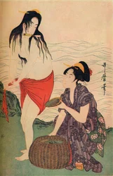 Panneau droit du triptyque Les plongeurs de perles par Utamaro, vers 1797-98