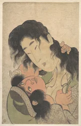 Yamauba jouant avec Kintarō