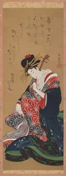 Joueuse de shamisen, période Edo, fin XVIIIe-début XIXe siècle