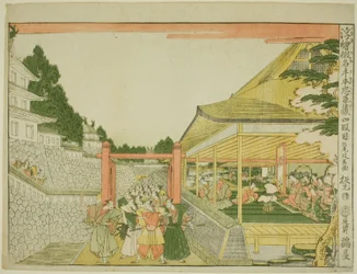 Acte IV (Yondanme), de la série "Images en perspective du Trésor des Loyaux Reteneurs (Uki-e kanadehon Chushingura)"