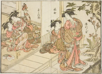Courtisanes de Maruebiya, du livre "Miroir des belles femmes des quartiers de plaisir (Seiro bijin awase sugata kagami)," vol. 2
