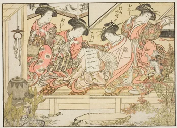 Courtisanes de Matsubaya, du livre "Miroir des belles femmes des quartiers de plaisir (Seiro bijin awase sugata kagami)," vol. 2
