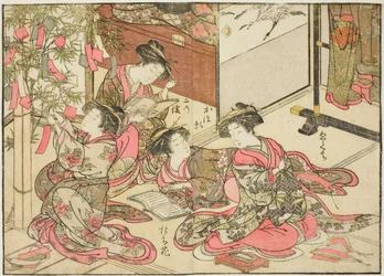 Courtisanes de Shin Kanaya, du livre "Miroir des belles femmes des quartiers de plaisir (Seiro bijin awase sugata kagami)", vol. 2