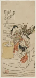 La rivière Chofu Tama dans la province de Musashi, c. 1770