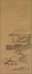 Minamoto no Nakakuni rend visite à Lady Kogō