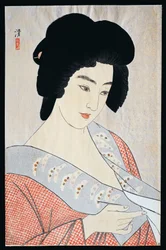 Geisha Ichimaru, vers 1933, par Kobayakawa Kiyoshi, gravure sur bois Oban, période Meiji-Showa, Japon, 20e siècle