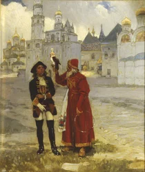 Jeune Pierre Ier et son faucon, années 1900