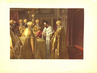 La cérémonie du couronnement de Nicolas II. L