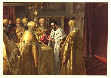La cérémonie du couronnement de Nicolas II. L