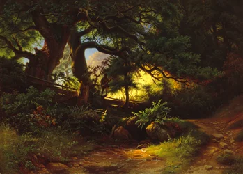 Section de forêt avec bûcheron