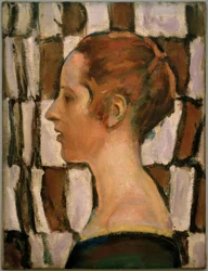 Portrait de jeune fille de profil