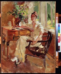 Une femme dans un fauteuil