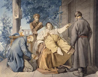 Propriétaire terrien et ses serfs, 1853
