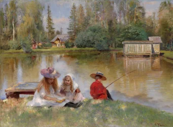 Enfants au bord du lac
