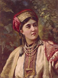Fille en costume traditionnel