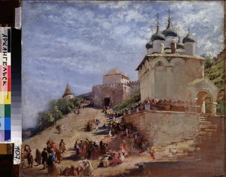 Place devant la citadelle du kremlin de Nijny Novgorod